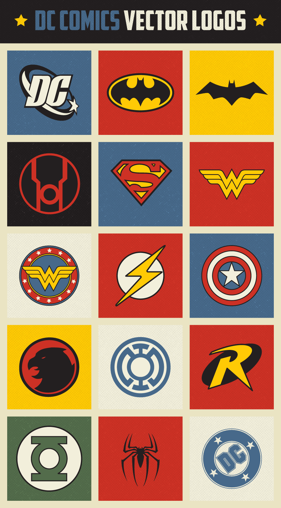 dc comic superhero logo vectors