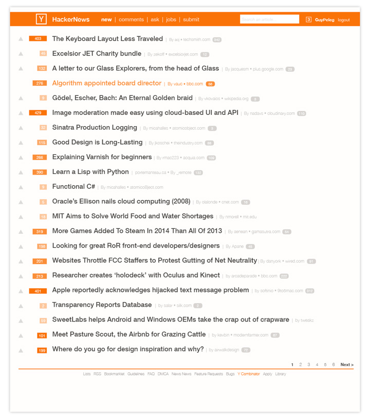 hacker news orange redesign
