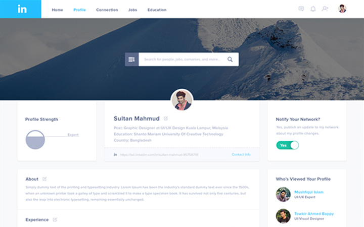 Download LinkedIn Homepage and UI Redesign Concepts
