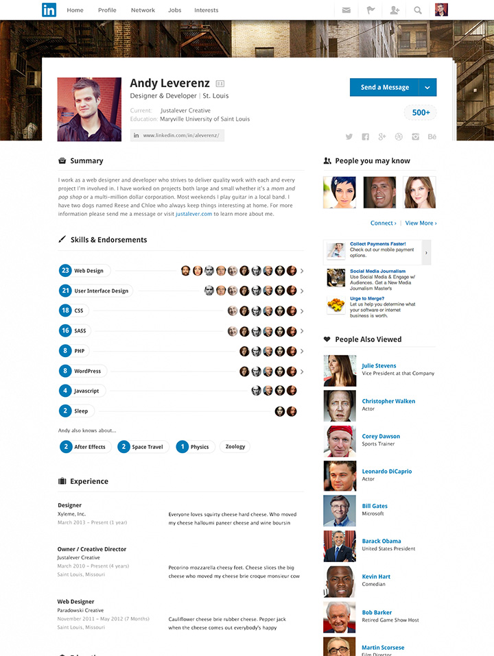 linkedin profile redesign