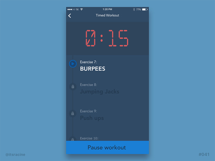 workout tracker app ui
