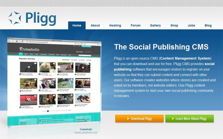 pligg cms homepage
