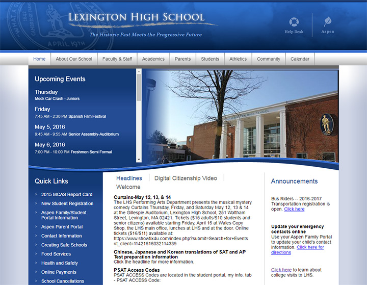 lexington high school website
