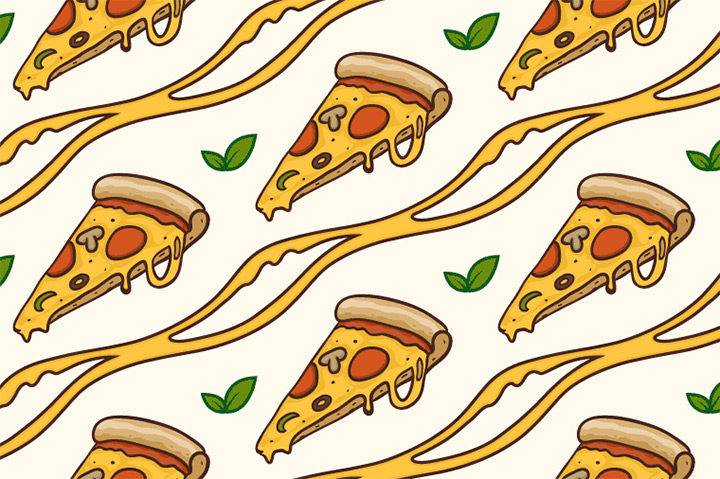 pizza vector seamless pattern freebie