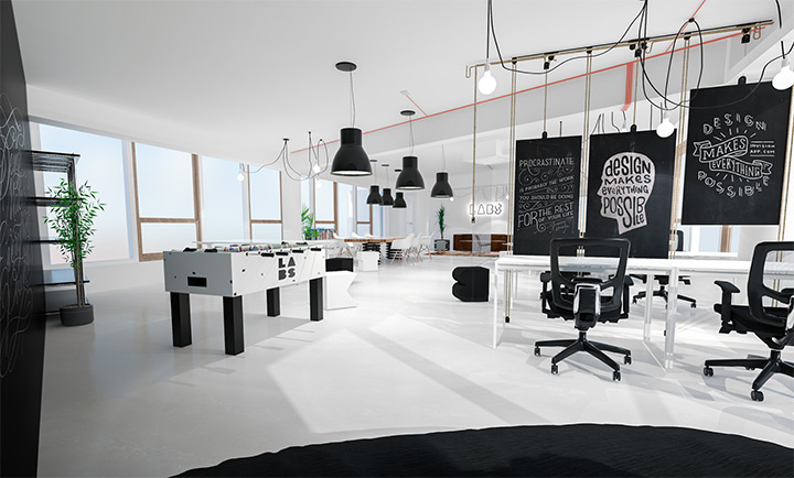 invision labs white office space