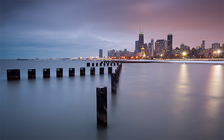 city chicago cloudy overcast wallpaper