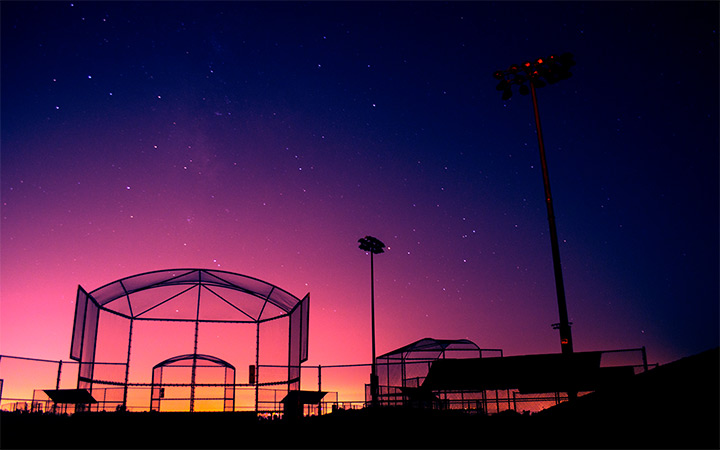 orange sunset softball cage wallpaper