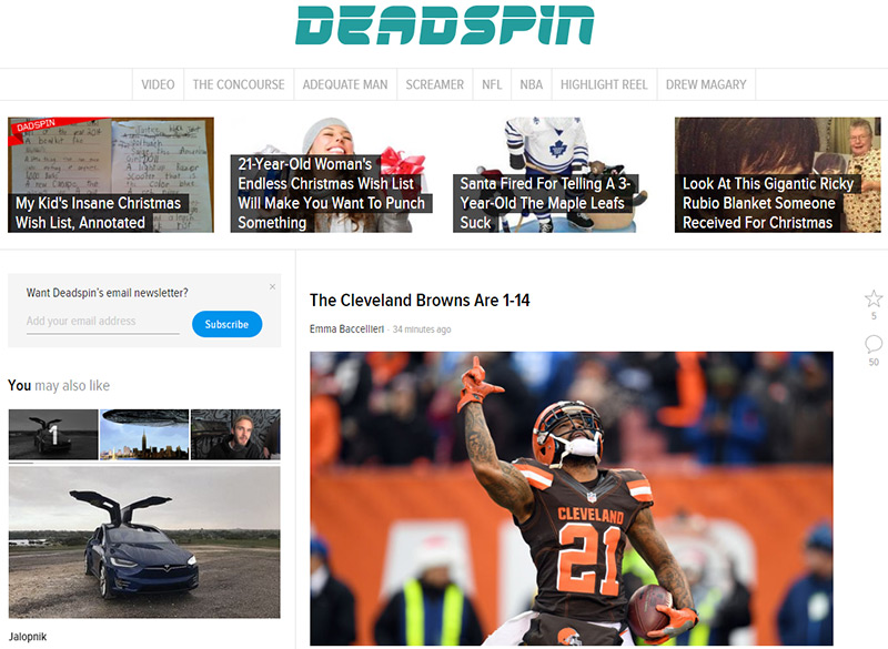 deadspin homepage