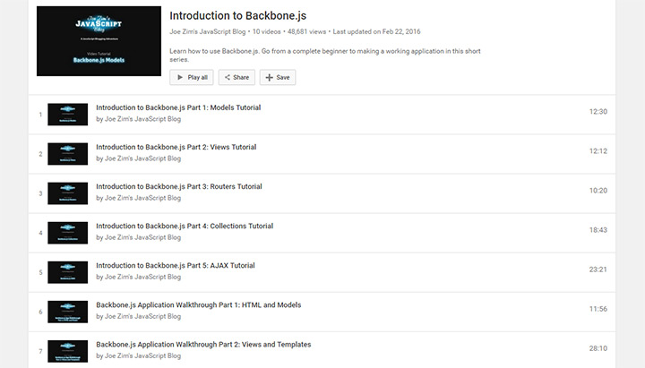 backbone youtube playlist
