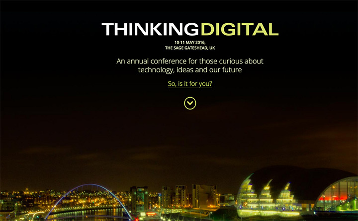 thinking digital conference website