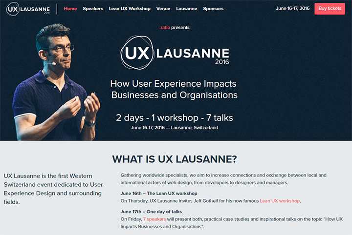 ux lausanne website 2016