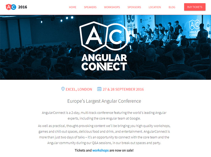 angular connect conference website