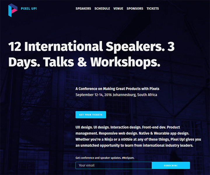 pixel up website conference