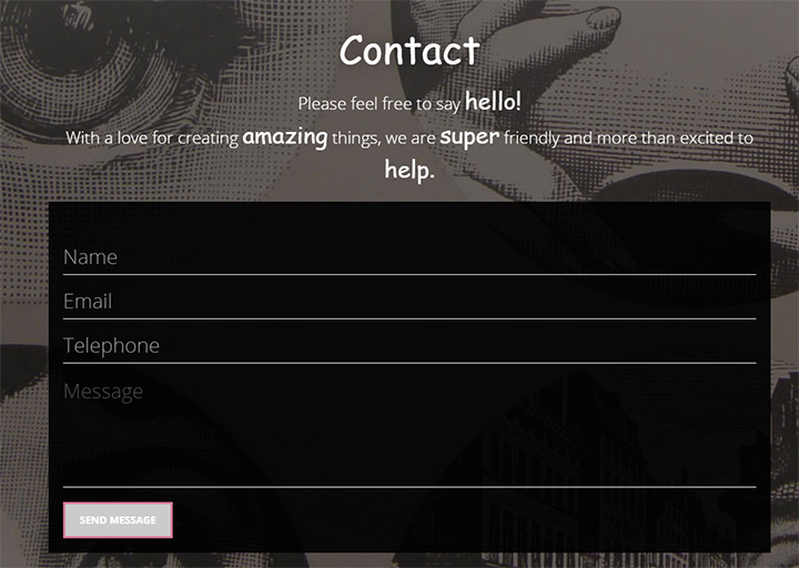 dc media contact form screenshot