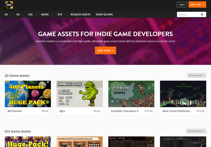 GameDev Market homepage