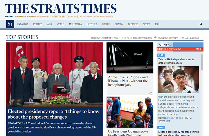 the straits times