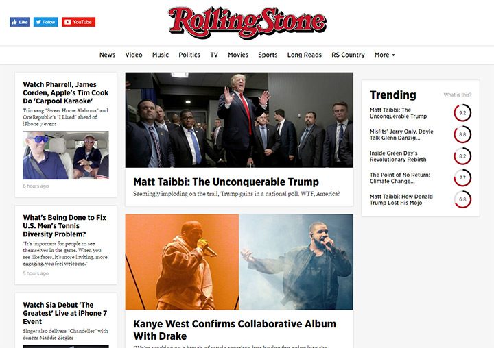 rolling stone homepage