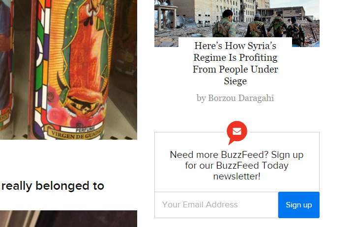 buzzfeed signup form newsletter