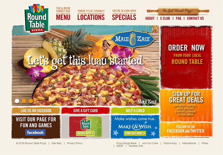 Pizzeria Parlor Websites For, Round Table Specials