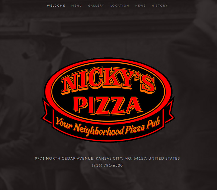nickys pizza homepage