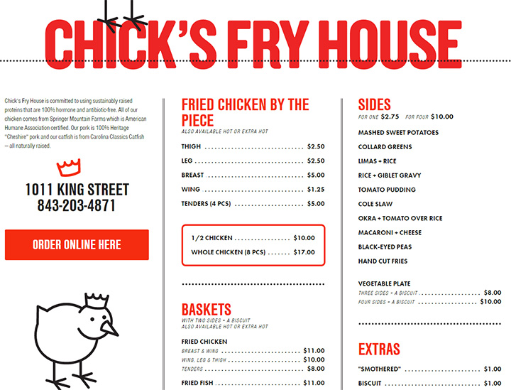 chick fry house website