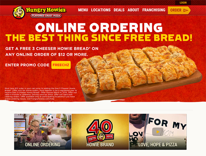 hungry howies website
