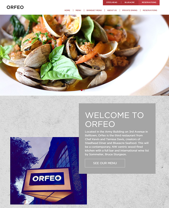 orfeo restaurant website