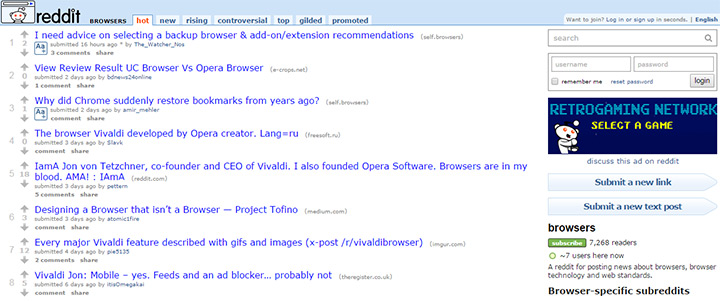 subreddit browsers reddit