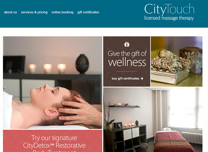 massage therapist website