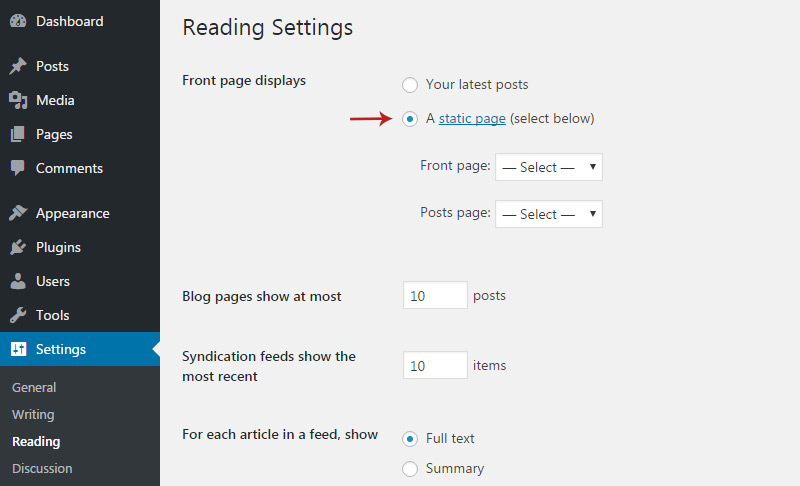 reading settings button