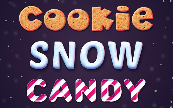 cookies candy cane text effects freebie